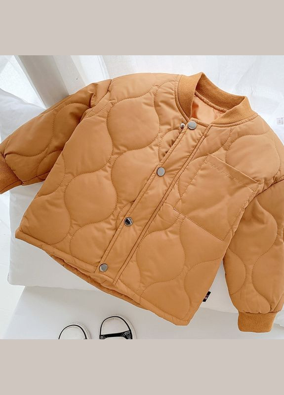 Жовта демісезонна куртка детская стеганая классическая ( 90см ) (12752) Qoopixie