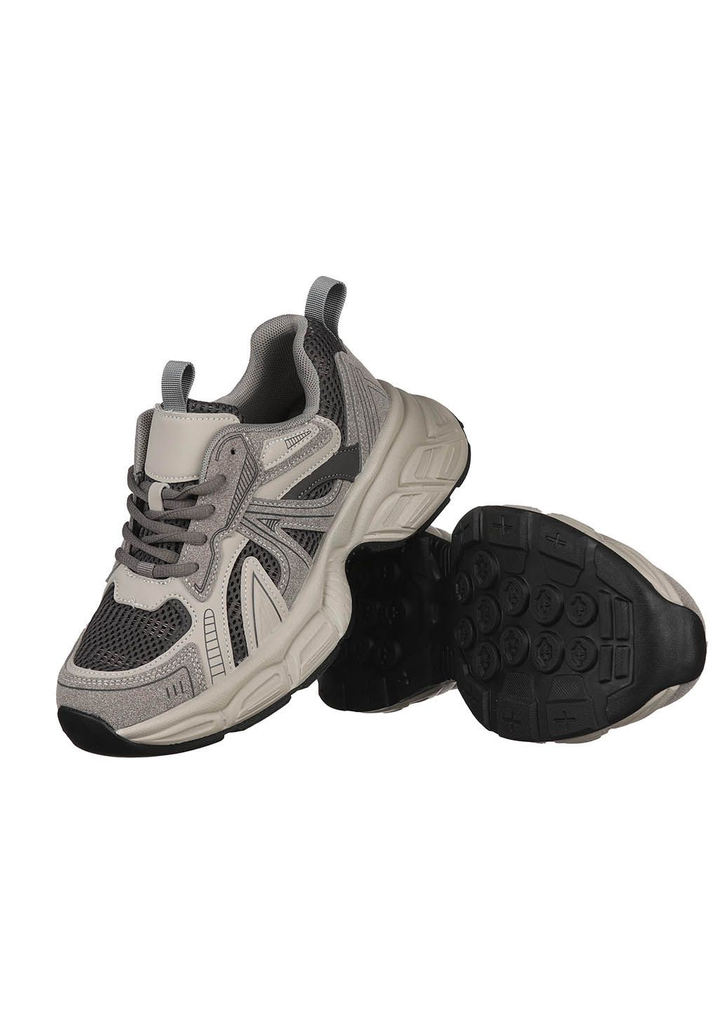 Женские кроссовки из текстиля V-53511 No Brand серые демисезоны (326099848)