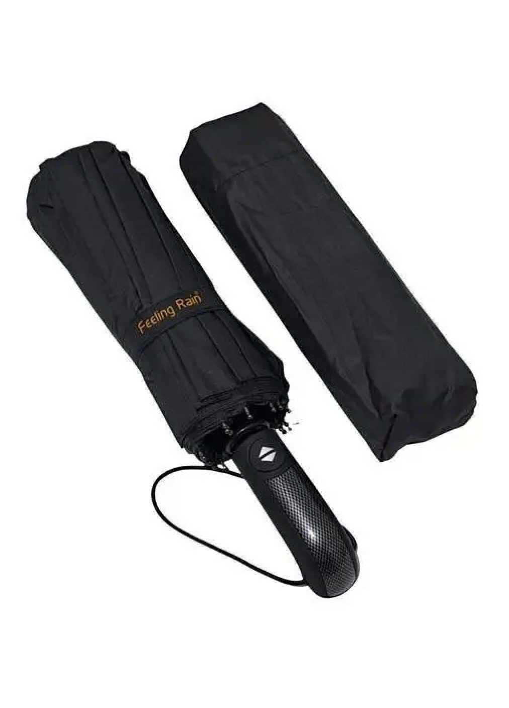 Чорна парасолька автомат на 16 спиць з подовженою ручкою системою антивітер чохлом (481479-prob) чорний Unbranded велика система антивітер (362312422)