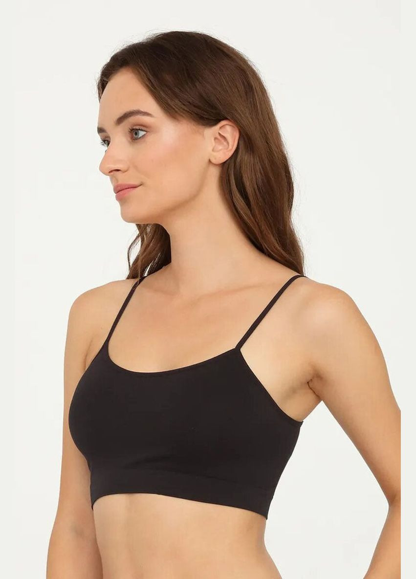 Чорний топ безшовний топ на тонких бретелях Gatta без кісточок