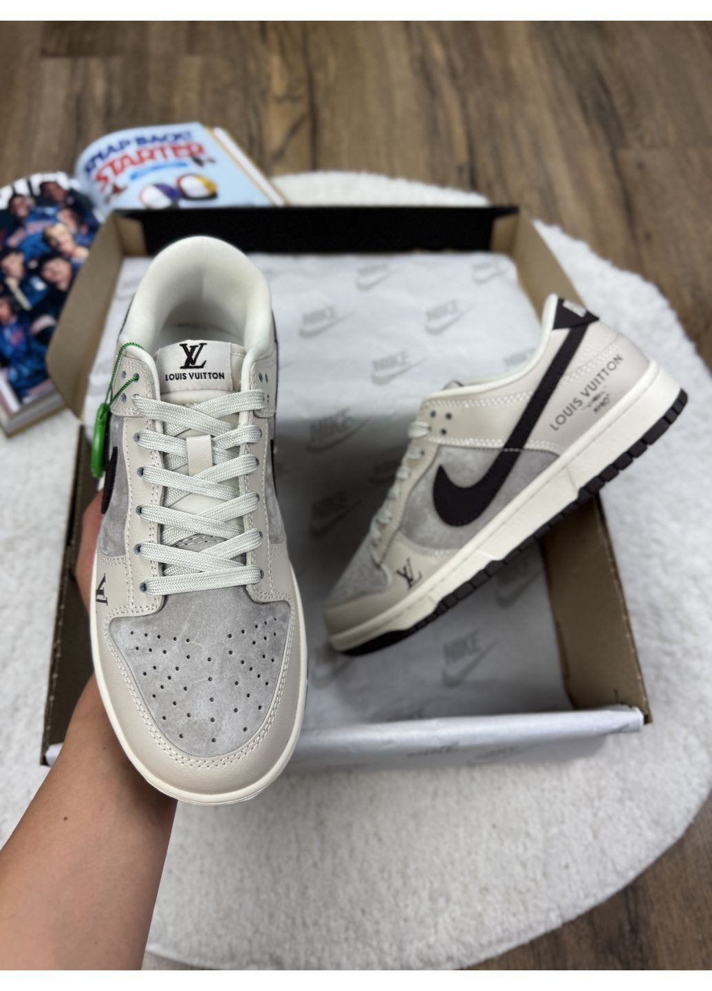 Сірі Осінні кросівки чоловічі nike sb dunk low x louis vuitton grey black найк сб данк No Brand