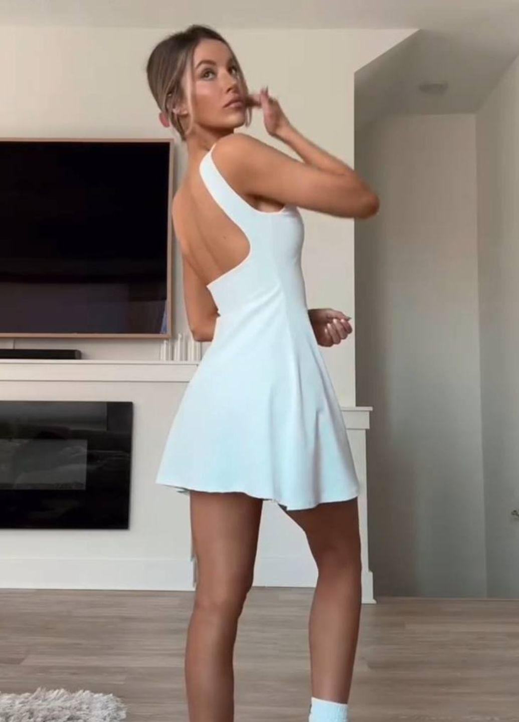 Молочна повсякденний сукня-комбінезон довжини міні силуетна Tik-Tak однотонна