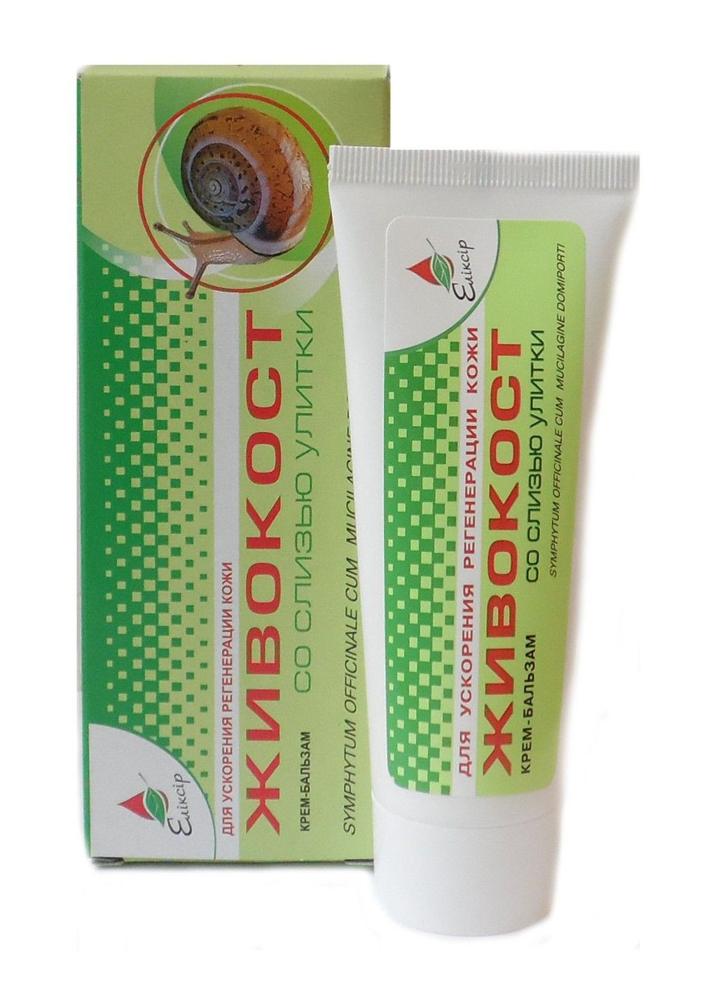 Крем-бальзам Живокіст зі слизом равлики для регенерації шкіри 75 мл Еліксир Эликсир (316654876)