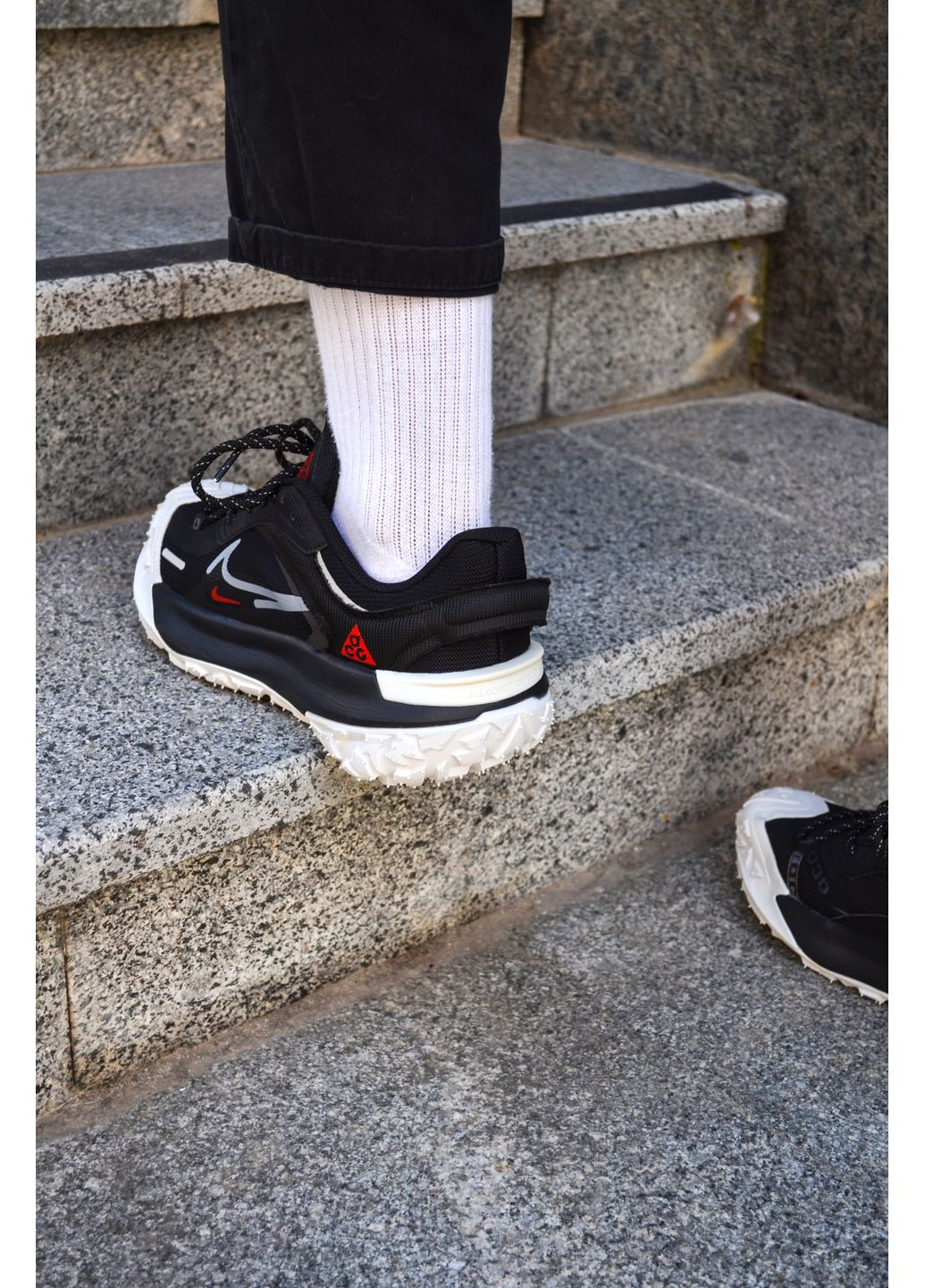 Чорні Осінні кросівки чоловічі nike acg gore tex black white найк асж маунс No Brand