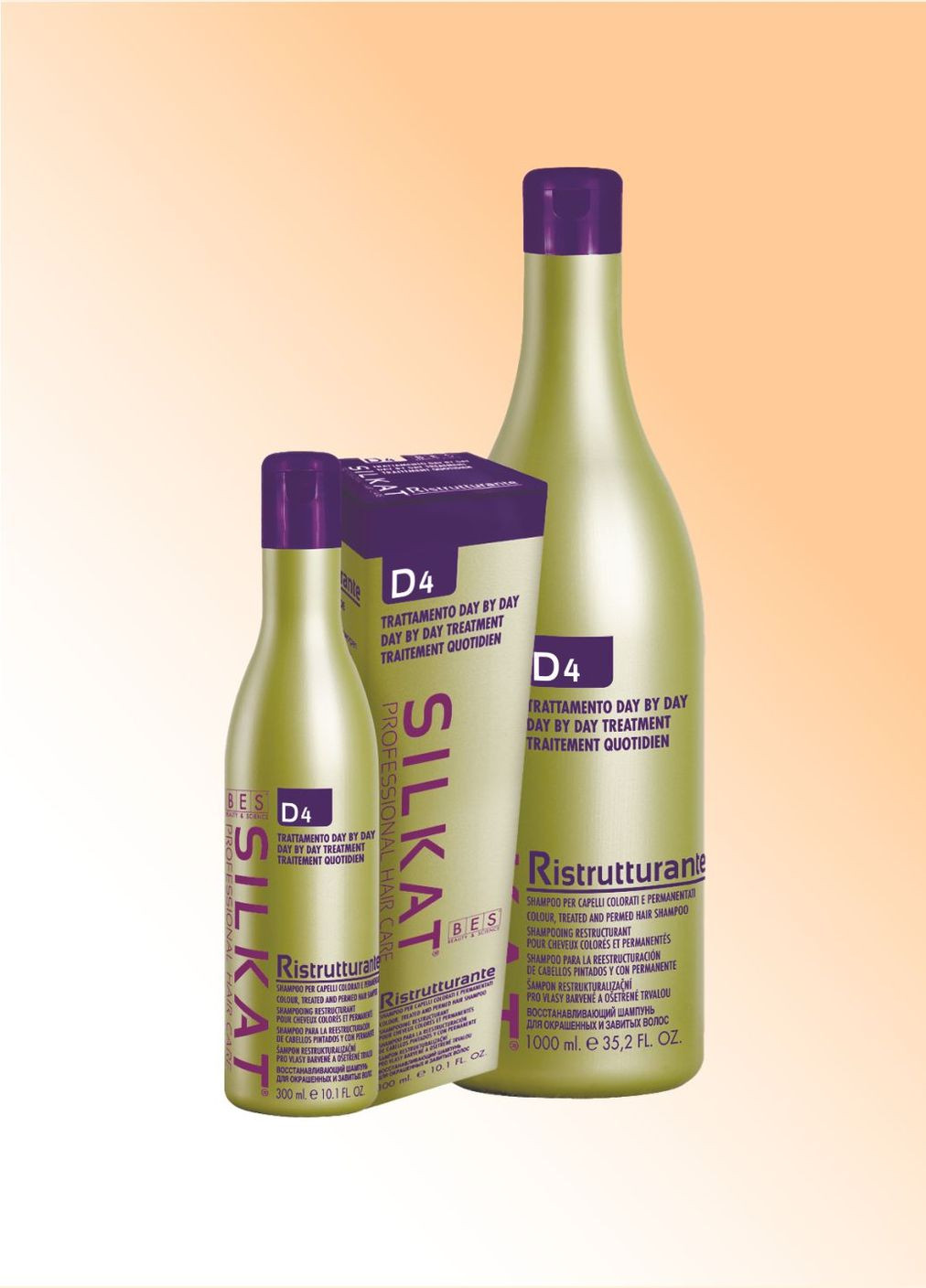 Шампунь восстанавливающий с протеинами D4 Silkat Protein (Италия) 1000 мл BES (311656285)