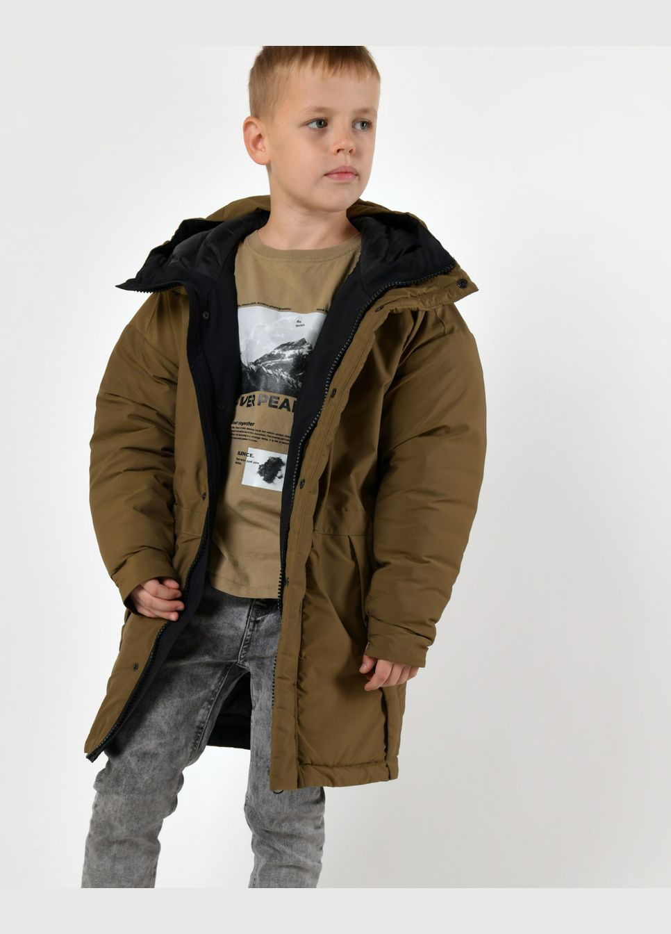 Оливковая (хаки) зимняя зимний парк для мальчиков от 6 до 17 лет X-Woyz