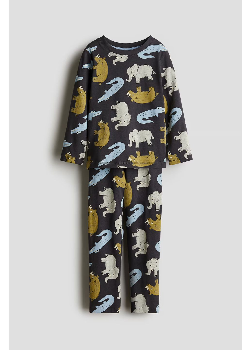 Комбинированная всесезон пижама из узорчатого джерси для мальчика комбинированная 98/104см(2-4р) реглан + брюки H&M