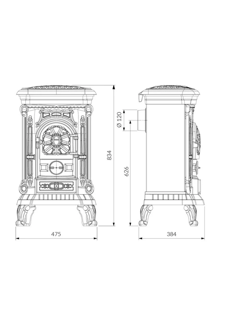 Печь камин чугунная P9 (8 kW) Kaw-Met (385765799)