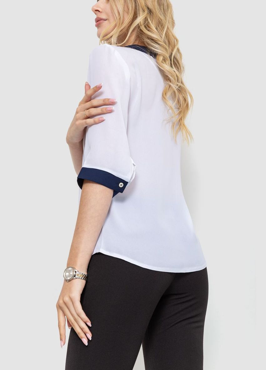 Комбинированная демисезонная блуза женская, цвет бело-синий, Ager