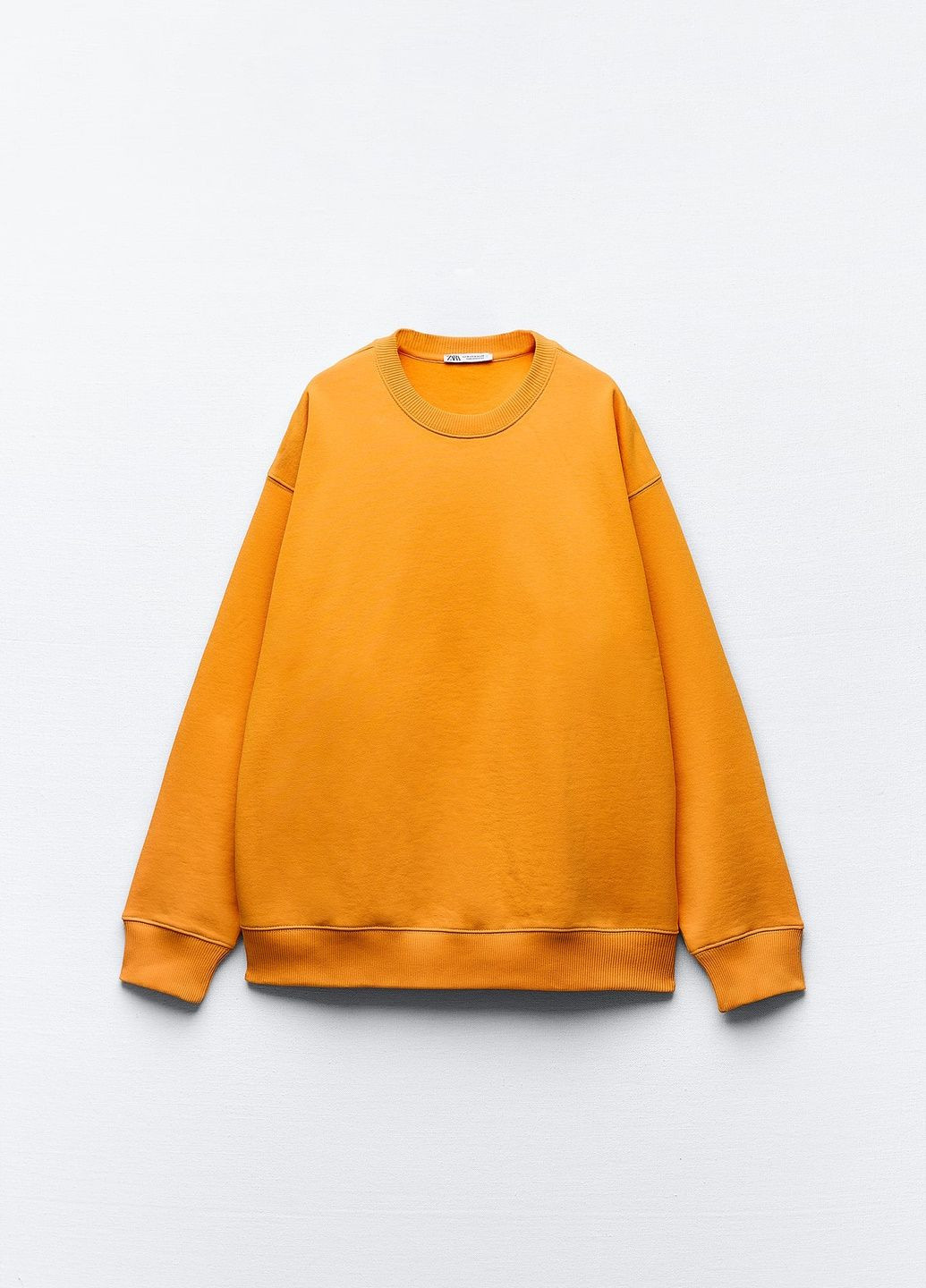 Свитшот Zara - крой однотонный оранжевый повседневный - (280257794)