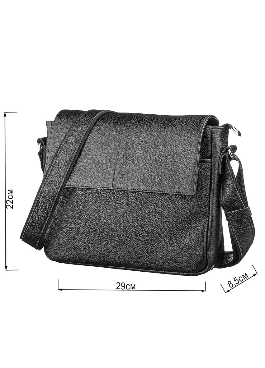 Шкіряна сумка крос боді чоловіча месенджер через плече чорна 11131 Shvigel (329195238)