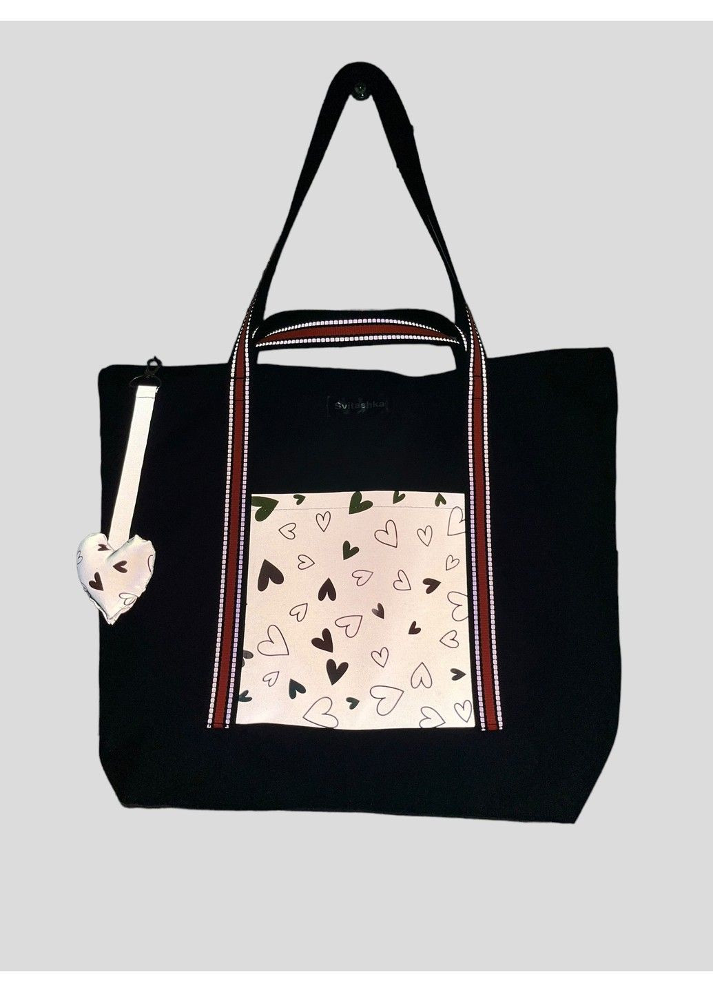 Велика жіноча сумка із світловідбиваючими кишенями та світловідбиваючими подвійними ручками. No Brand (289978631)