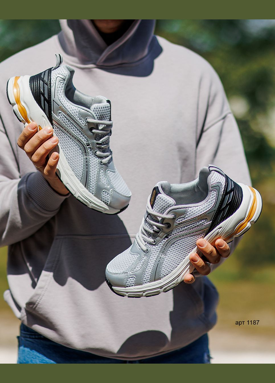 Серебряные летние кроссовки мужские Sayota Gel