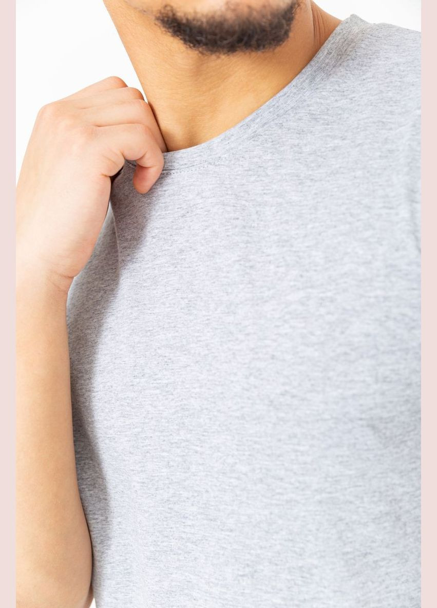 Светло-серая футболка мужская однотонная, цвет светло-серый, Ager