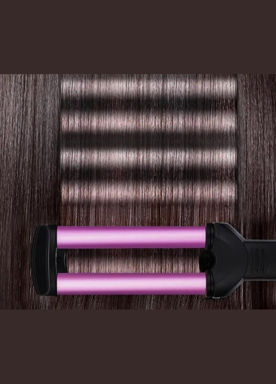 Тройная плойка для завивки волос керамическая 45 Вт розовый (2390000000) Kemei JFQ-KM-2022 (340114294)