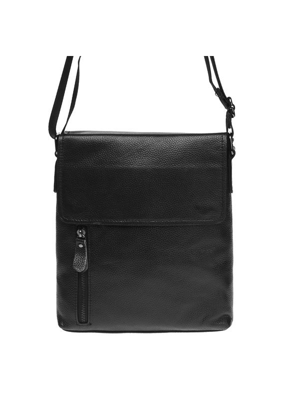Сумка планшет через плече чоловіча з натуральної шкіри середня Чорний 37814 Borsa Leather (355245148)
