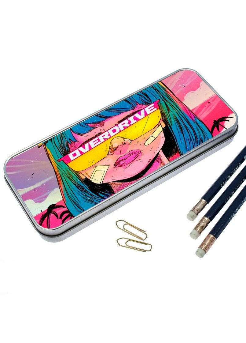 Пенал школьный для мальчика и девочки металлический арт 7*18 см Silver No Brand (309160059)