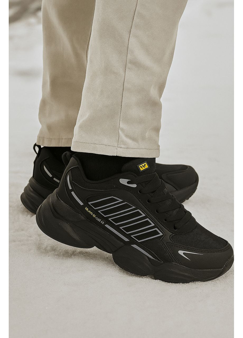 Черные демисезонные кроссовки мужские термо черные (a9119-5) 46 Bonote