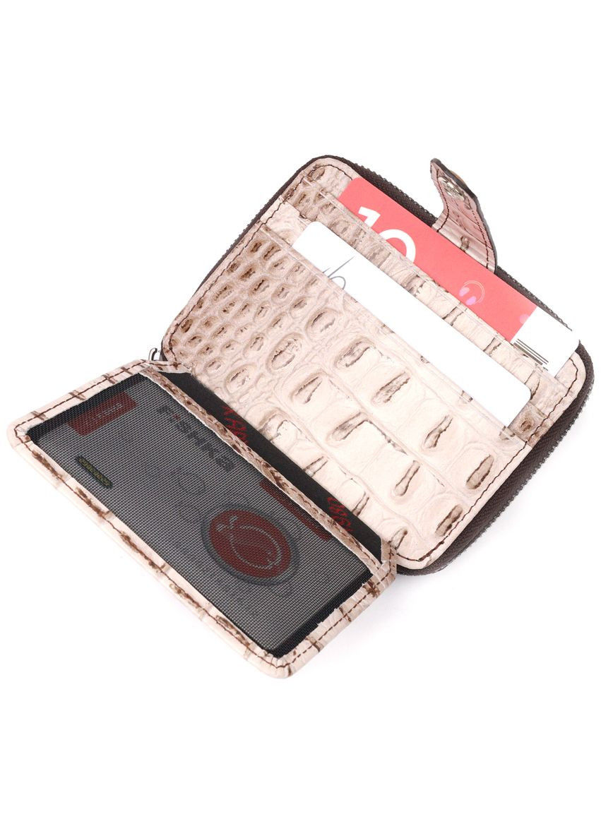 Жіночий гаманець-картхолдер зі шкіри під крокодила 20974 Karya (303831490)