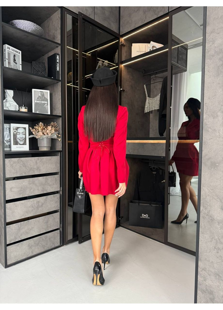 Червона ділова, кежуал сукня No Brand однотонна