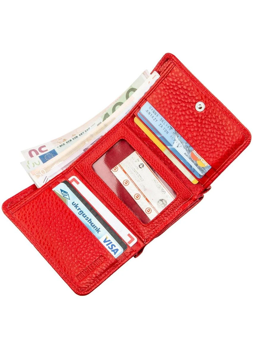 Яскравий компактний жіночий гаманець 18892 Червоний st leather (313860906)