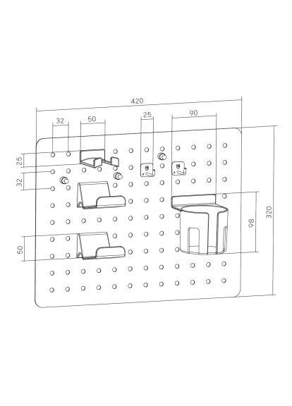 Органайзер для столу (WO600B) OfficePro Настінна дошка-органайзер Black (366515959)