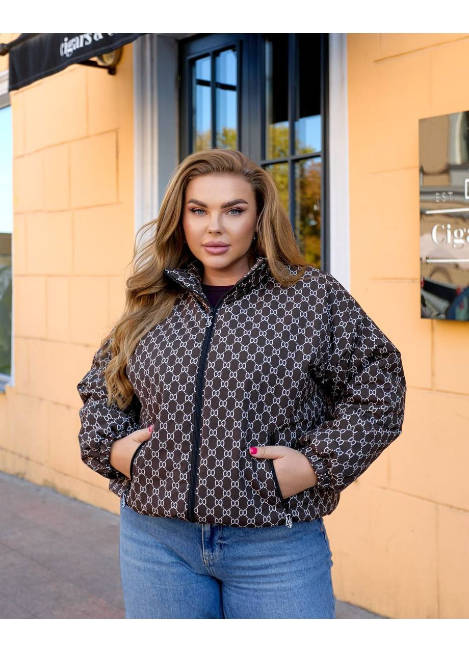 Коричневая демисезонная женская базовая куртка Fashion