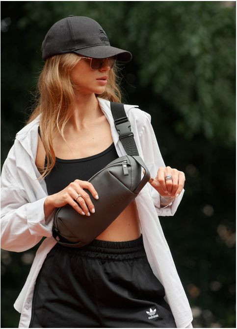 Женская сумка на пояс бананка Holster MSH графиттовая с перфорацией (SKU_87113009-VS) Sambag (302450300)