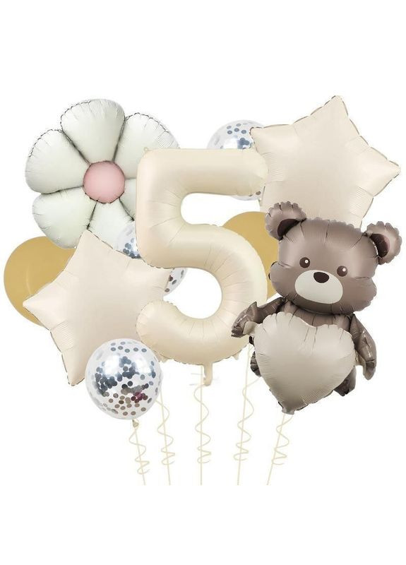 Набор 11 шаров с цифрой по выбору Милые носики Молоко и сгущенка No Brand (360560004)