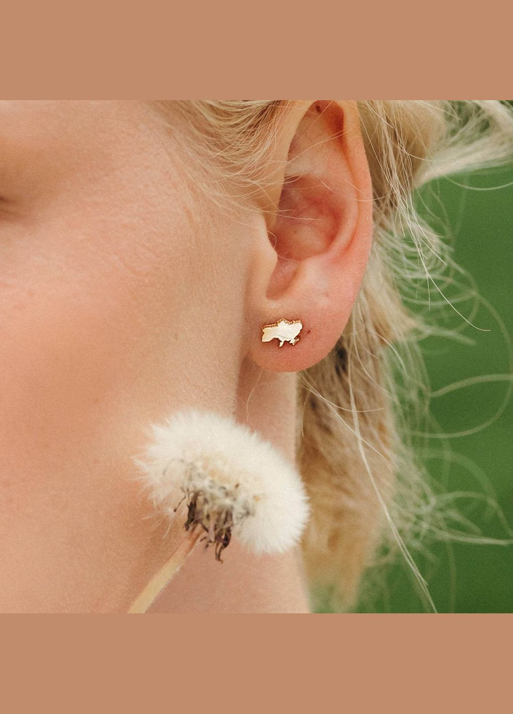 Золотые серьги - пусеты Карта Украины с07940 Oniks (264644362)