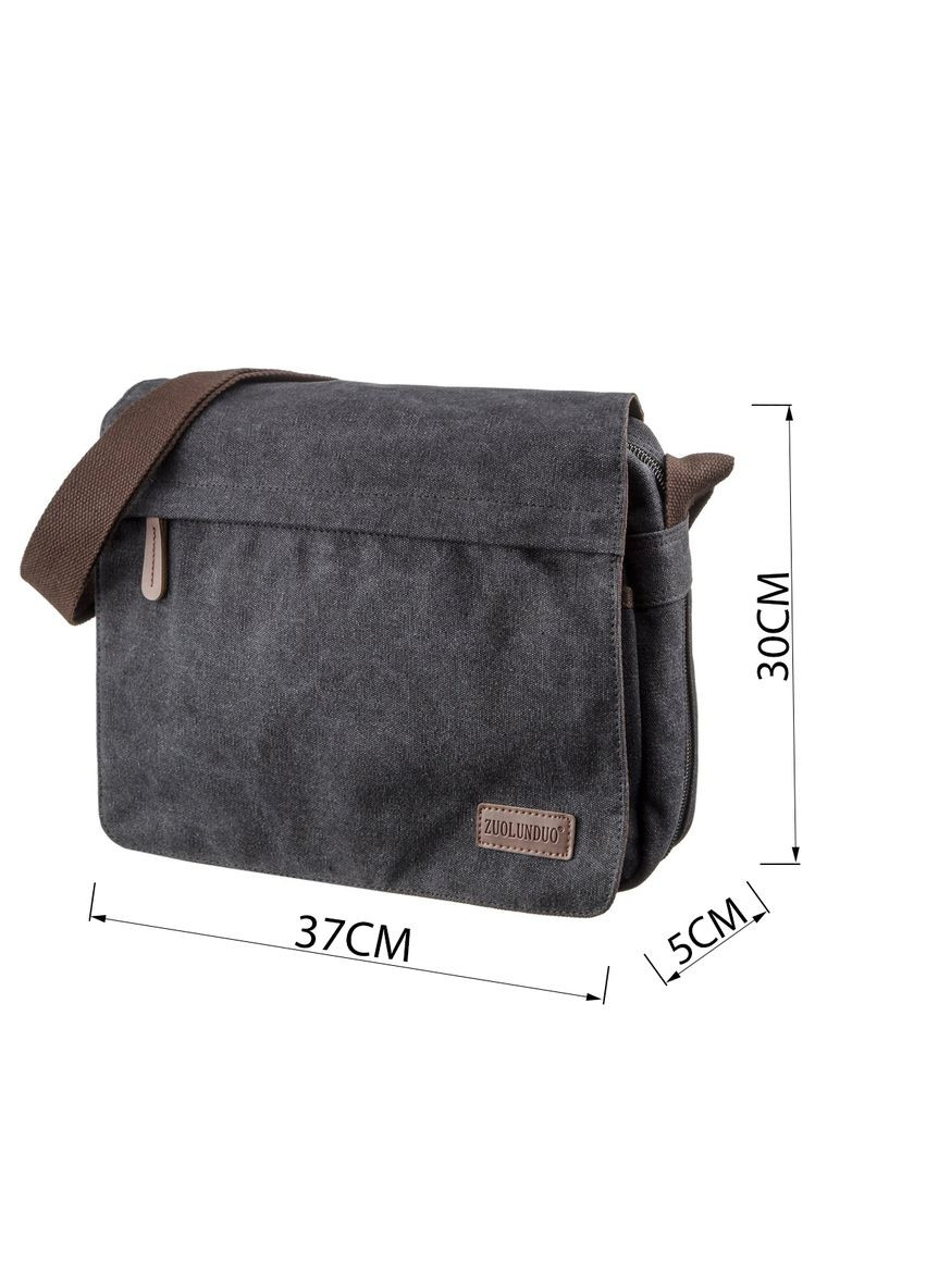 Сумка через плечо текстильная с карманами для ноутбука Vintage черная (sku_20088) No Brand (328922806)