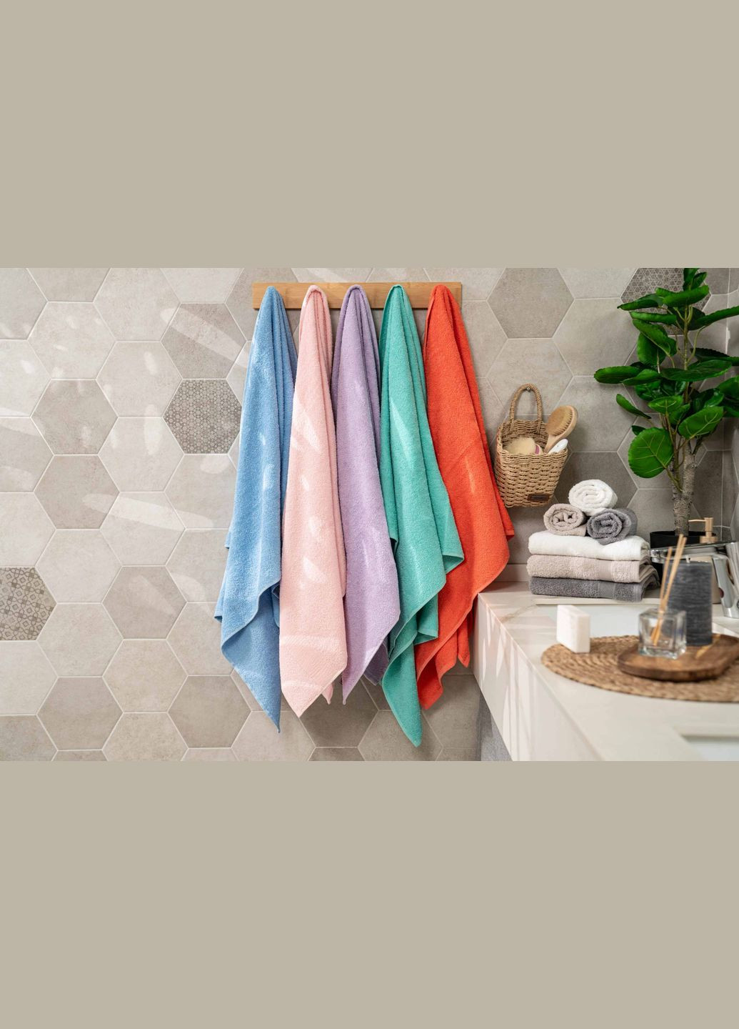 Рушник махровий Benefit, 50х90см, 100% бавовна, корал ART2450CR Ardesto комбінований