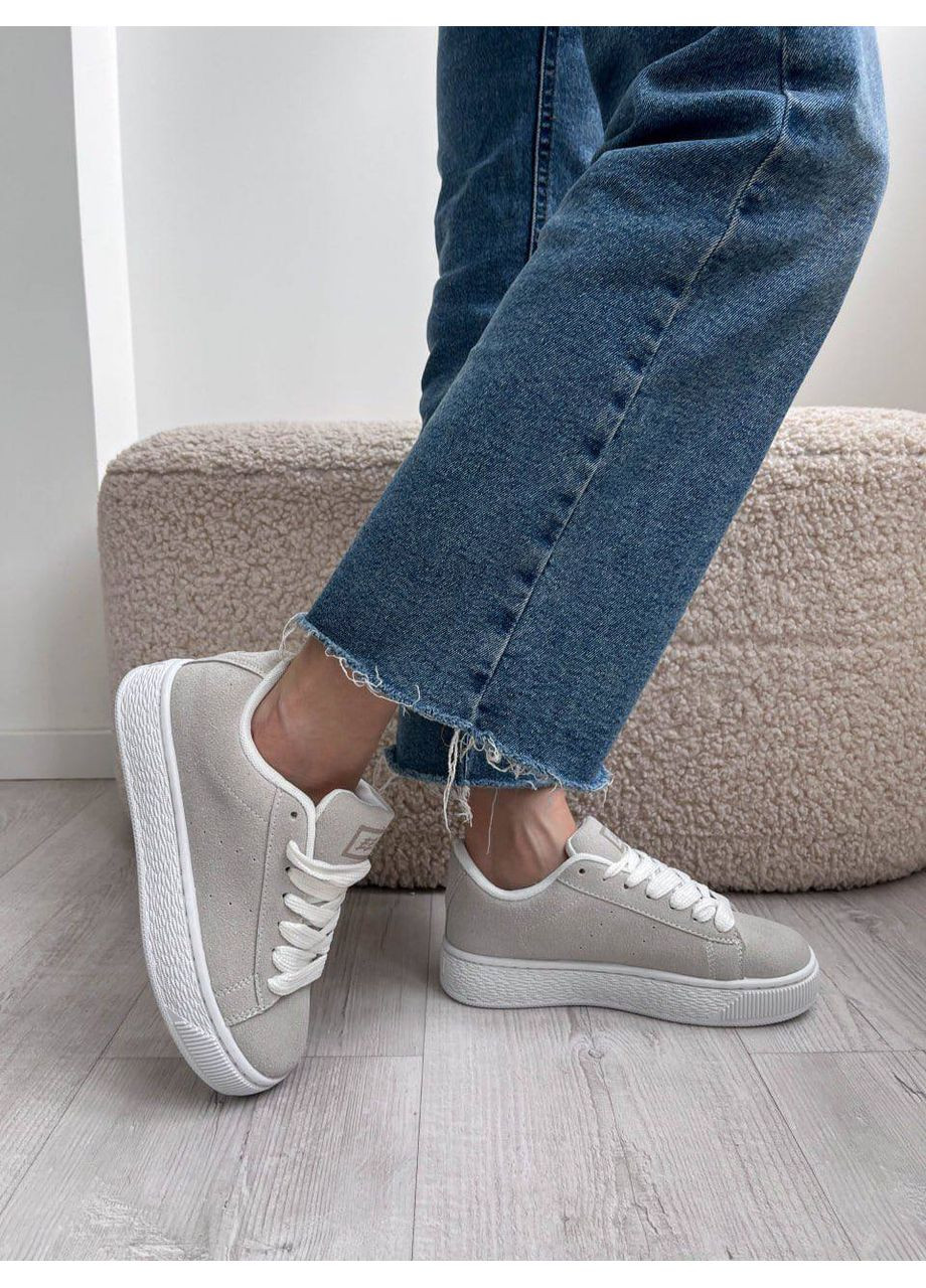 Серые женские серые кеды кроссовки (2108) No Brand