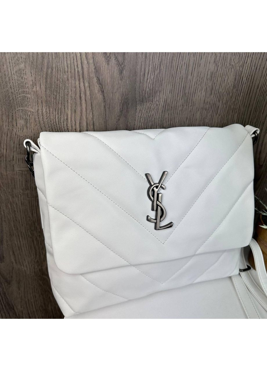 Жіноча сумка клатч з екошкіри біла м'яка з магнітною застібкою ProDobro (363259490)