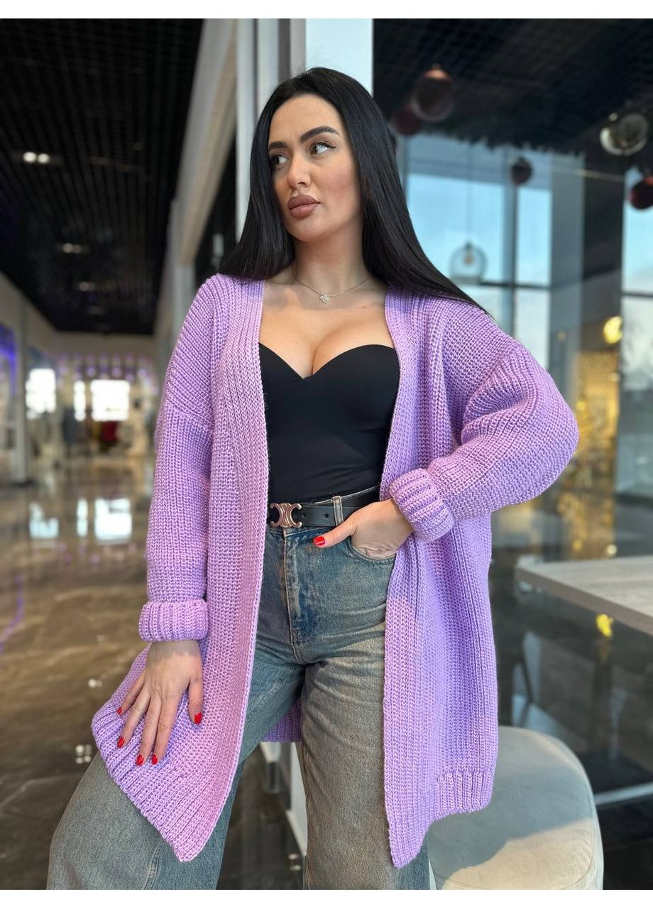 Сиреневый демисезонный кардиган No Brand