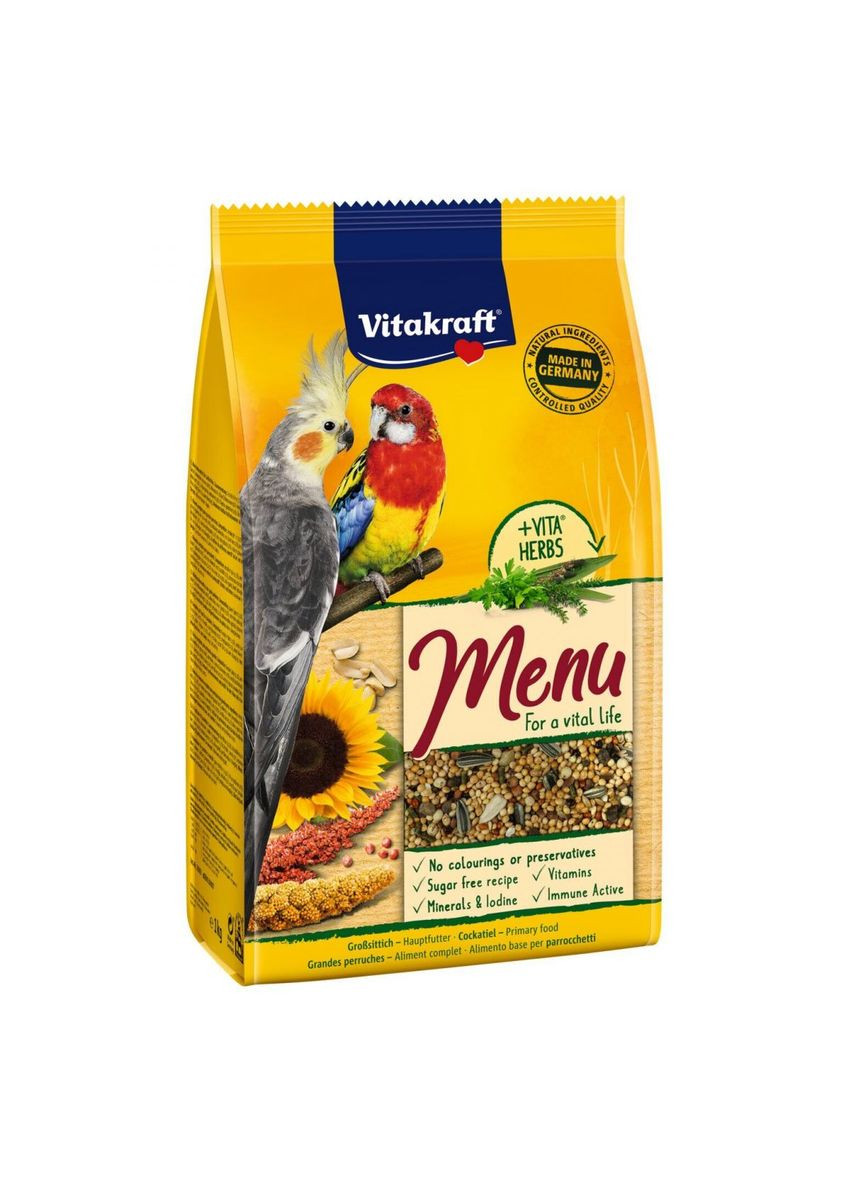 Повседневный корм для нимф и больших попугаев Menu 1 кг (4008239210036) Vitakraft (279571456)