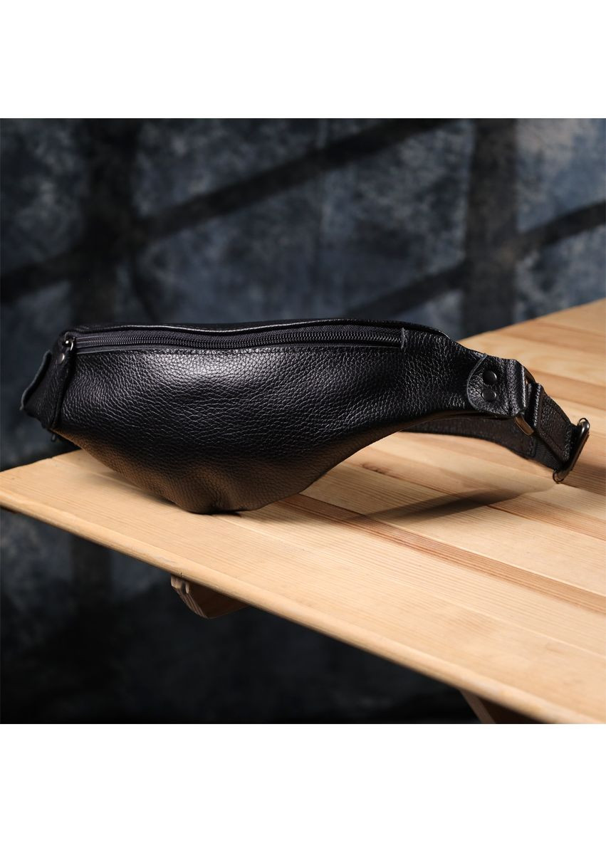 Зручна сумка бананка для чоловіків із зернистої натуральної шкіри 23136 Shvigel (366880598)