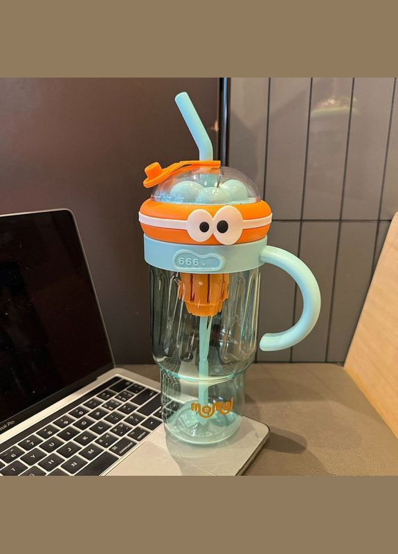 Портативная чашка Cup 1280 мл, прозрачная с фильтром для чая и трубкой, Голубая (921289995) Momo (302392539)