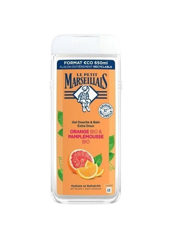 Гель для душа БИО Апельсин и Грейпфрут 650 мл (3574661701868) Le Petit Marseillais (307932009)