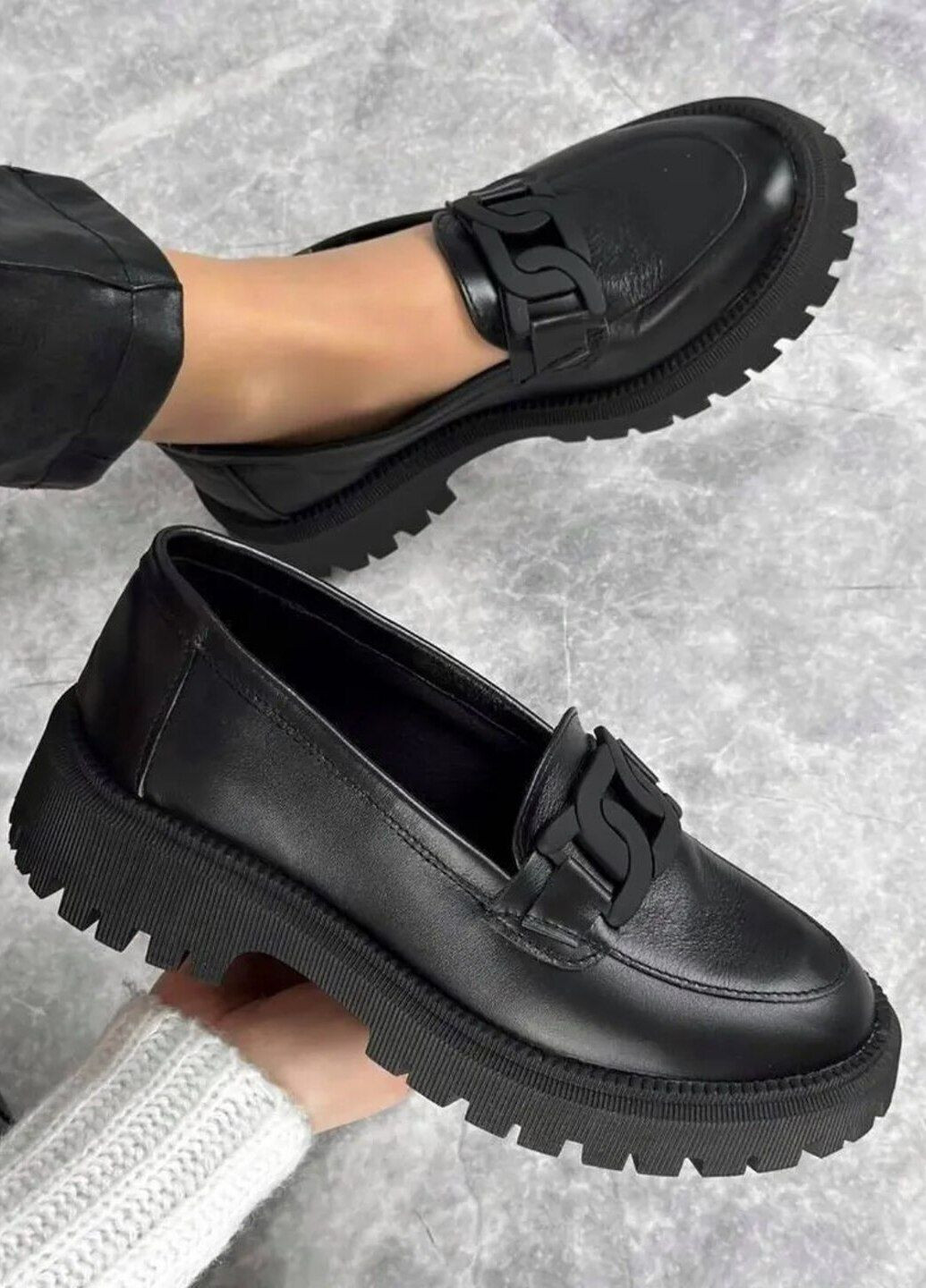 Garti Лоферы женские кожаные лоферы черный з натуральная кожа, украина — демисезон (317565478)