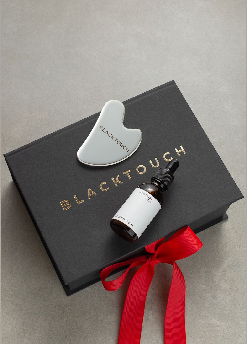 Подарочный набор Стальной скребок + Аргановое масло для лица BlackTouch (285720177)