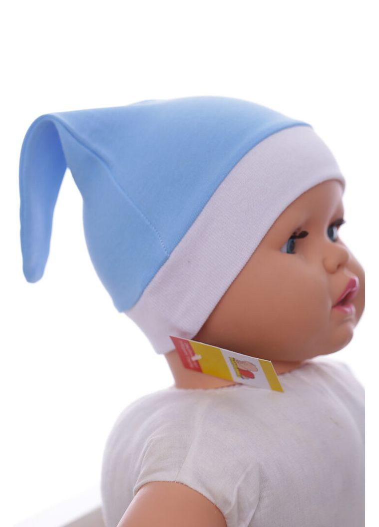 Шапка для хлопчика Заєць інтерлок синій 0м+ (39627) BABYKROHA (317042801)