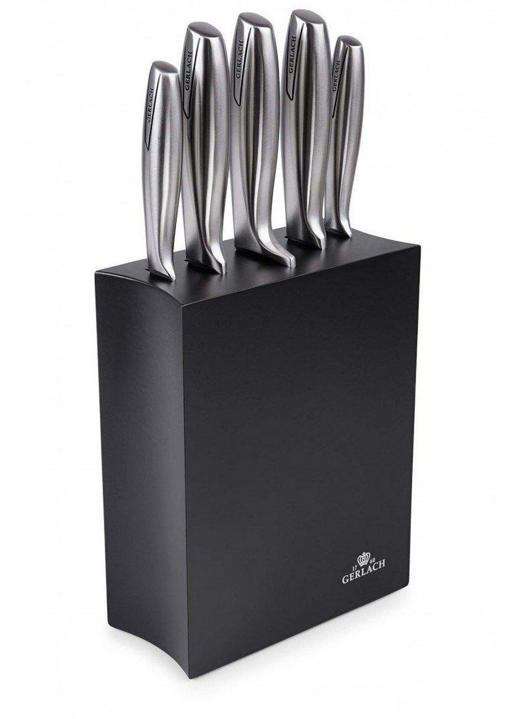 Набір з 5 кухонних ножів та підставки Modern Gerlach сірий,