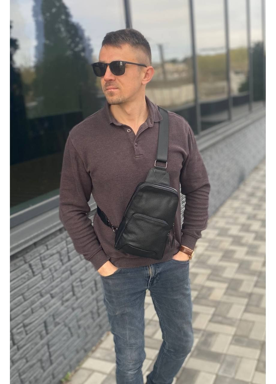 Кожаная нагрудная сумка слинг StrongZone No Brand (368753689)