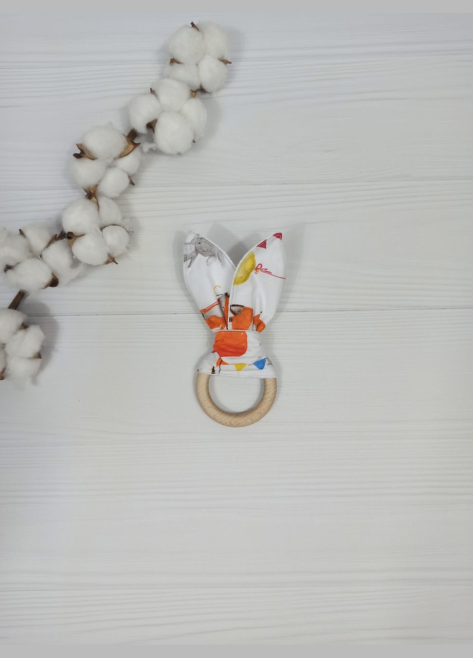 Набір для новонародженого: 5 пелюшок, рушник, гризунець a.l.babybox Лисички на кульках No Brand (323137778)