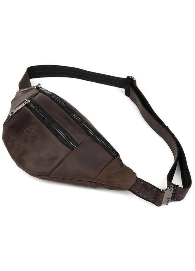 Спортивна сумка жіноча на пояс через плече з натуральної шкіри середня Коричневий 35506 TARWA (352165962)