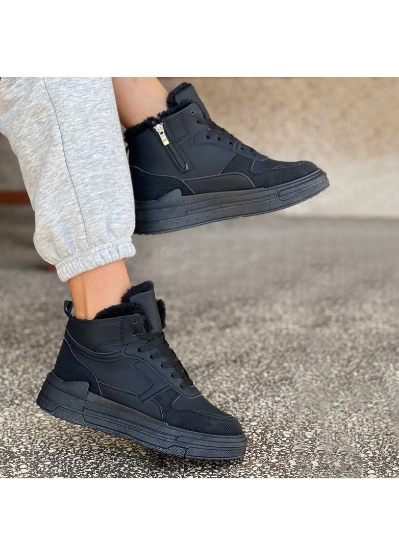 Черные кеды зимние женские черные. Fashion