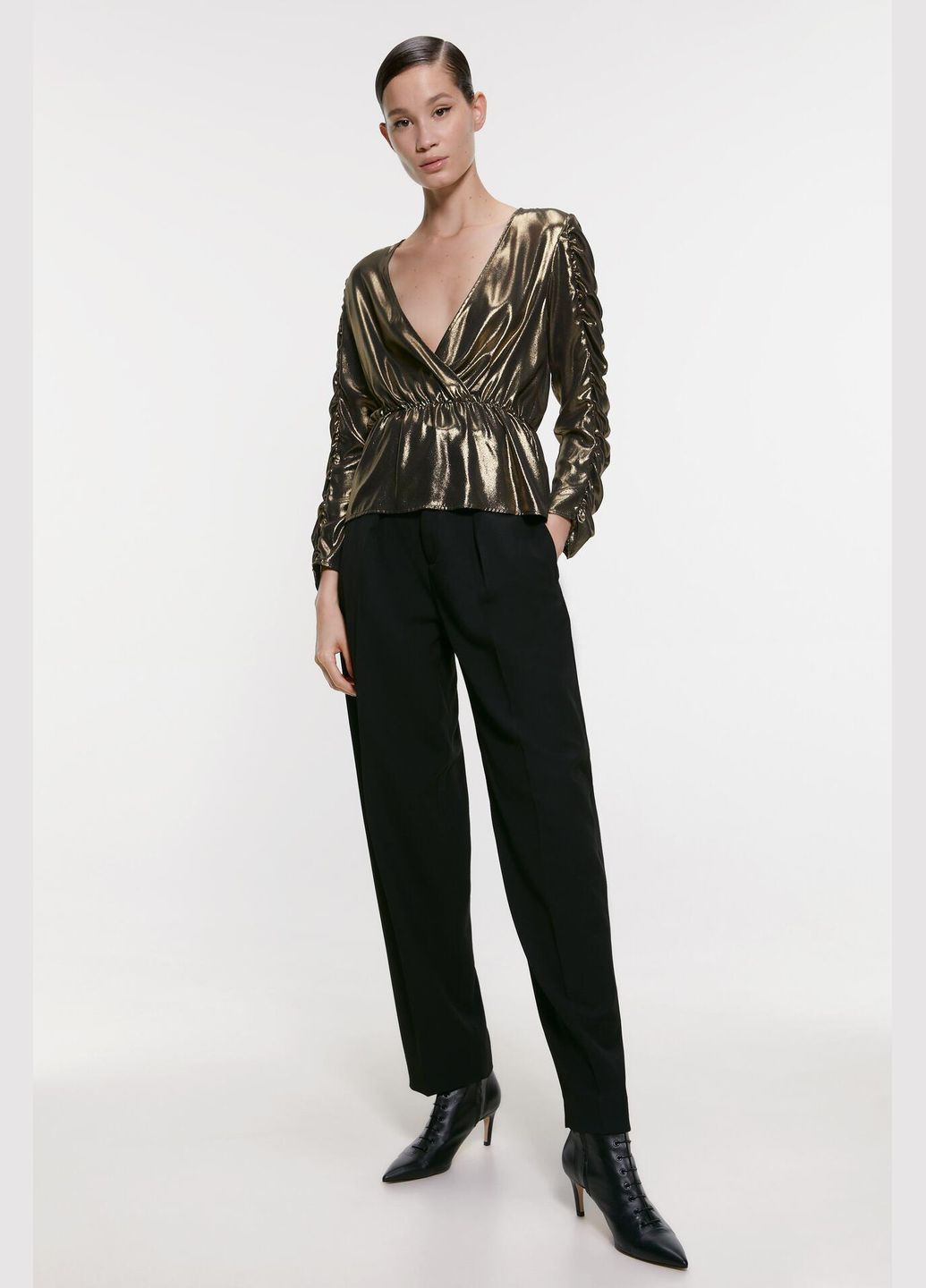 Золотая блуза демисезон,золотистый, Zara