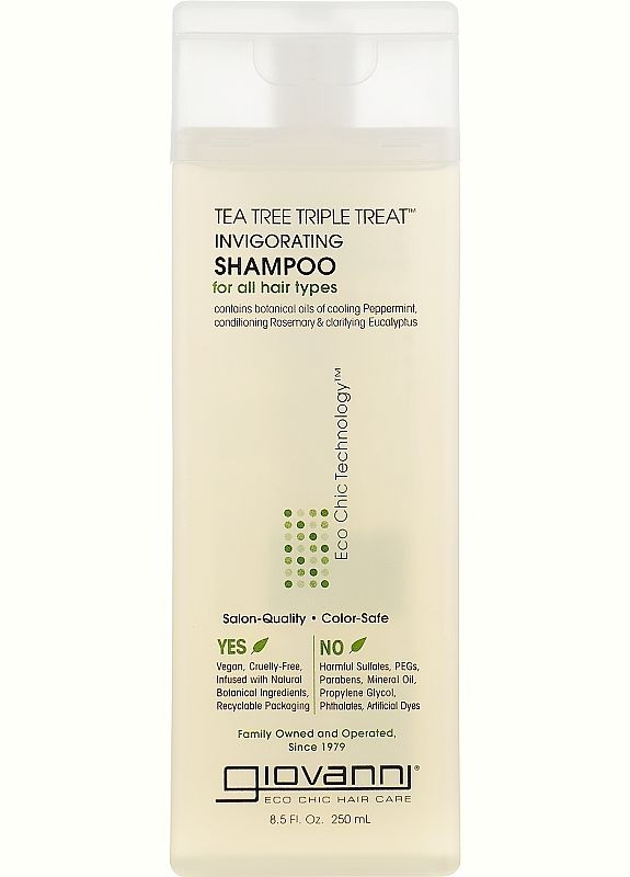 Шампунь "Чайное дерево" Eco Chic Hair Care Tea Tree Triple Invigorating Shampoo 250ml (2-451962) Giovanni (369792290)