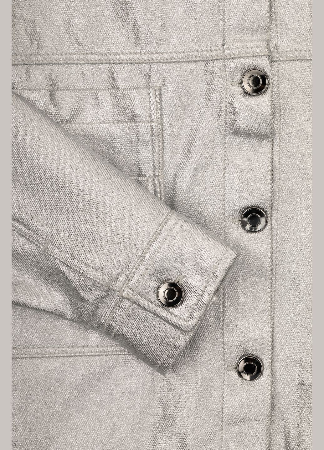 Срібна демісезонна куртка джинсова LocoLoco